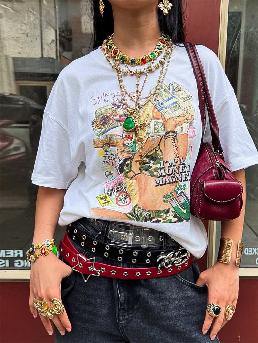 Noissey "Money Magnet" Graphic Tee – Y2K Streetwear Graffiti Art T-Shirt