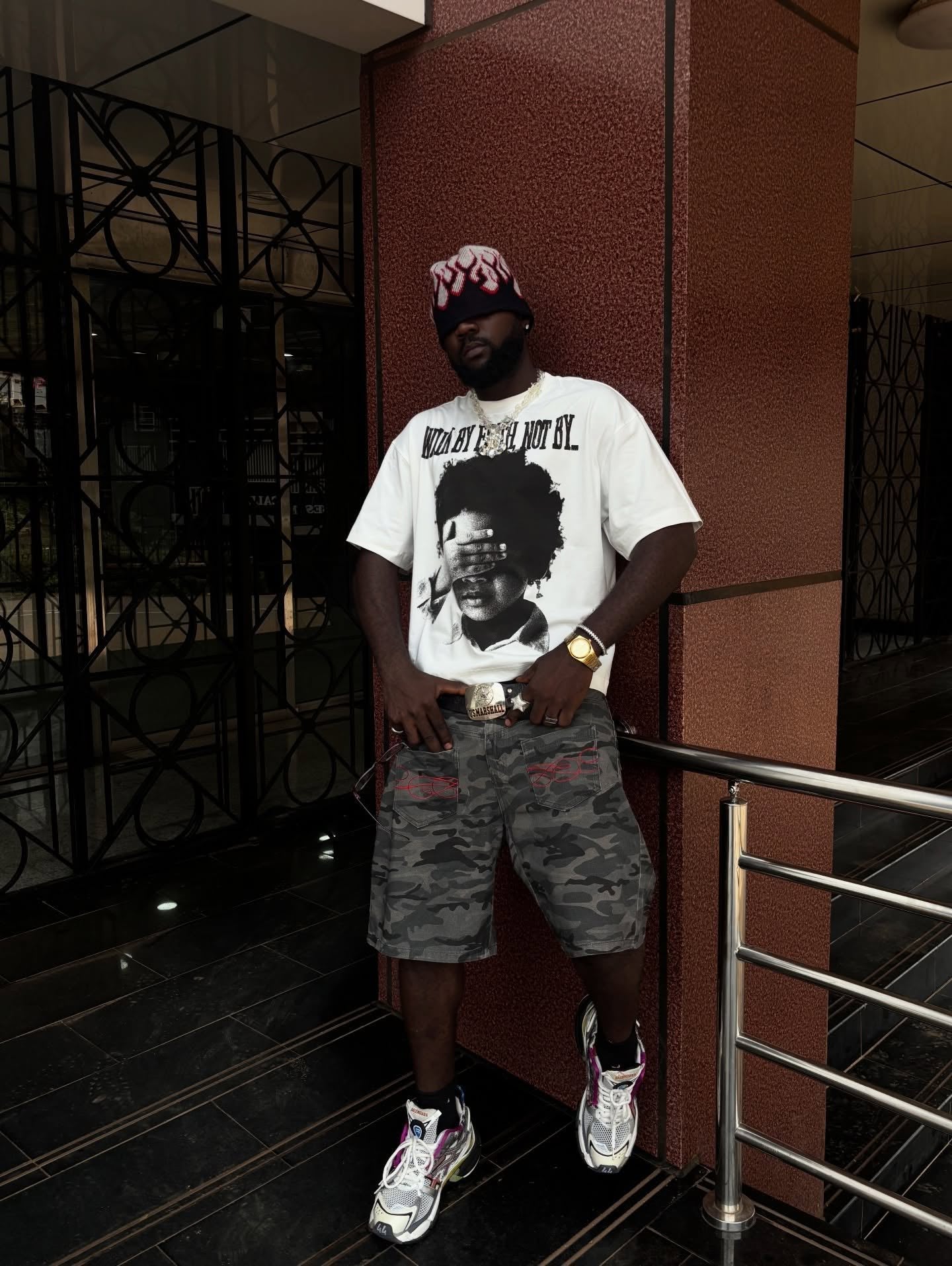 NOISSEY "Walk By Faith" Boxy Heavyweight Vintage Portrait Tee - Cloud White