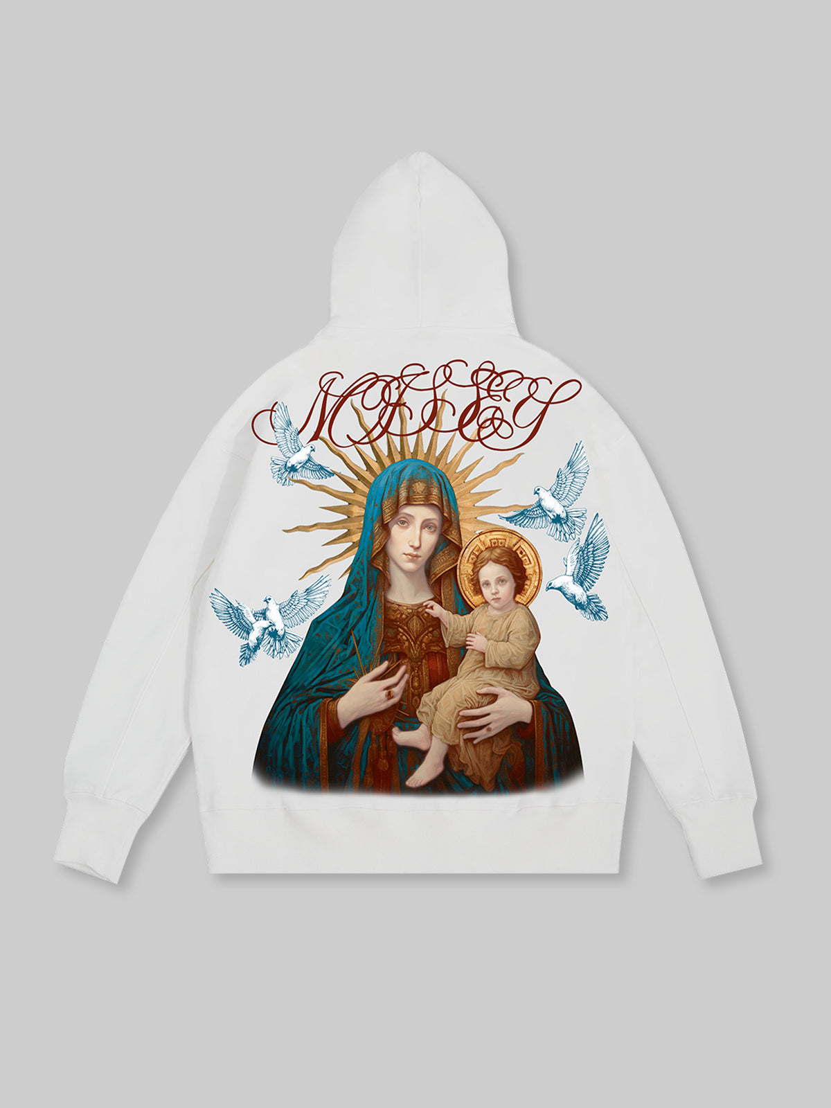 HINDERNISSE &amp; GEFAHREN© Noissey Original Madonna &amp; Child 500g weiße Hoodies