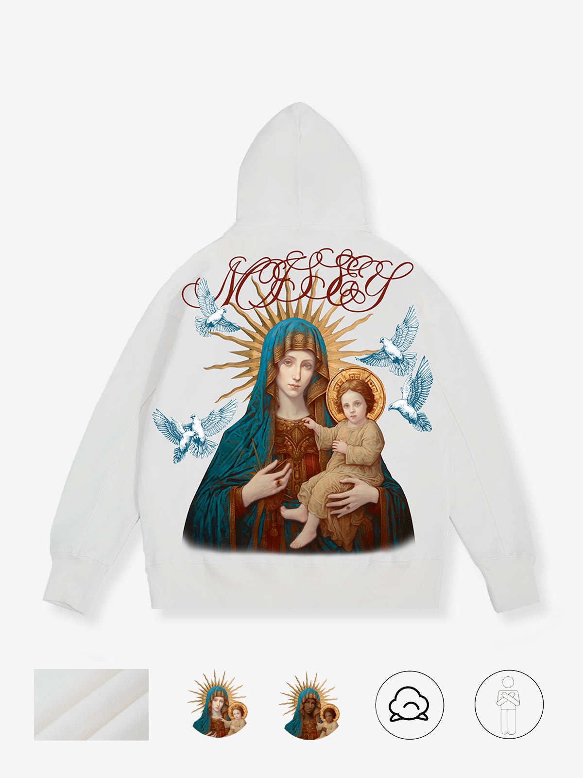 OBSTACLES & DANGERS© Noissey Original Madonna & Child 500g white Hoodies