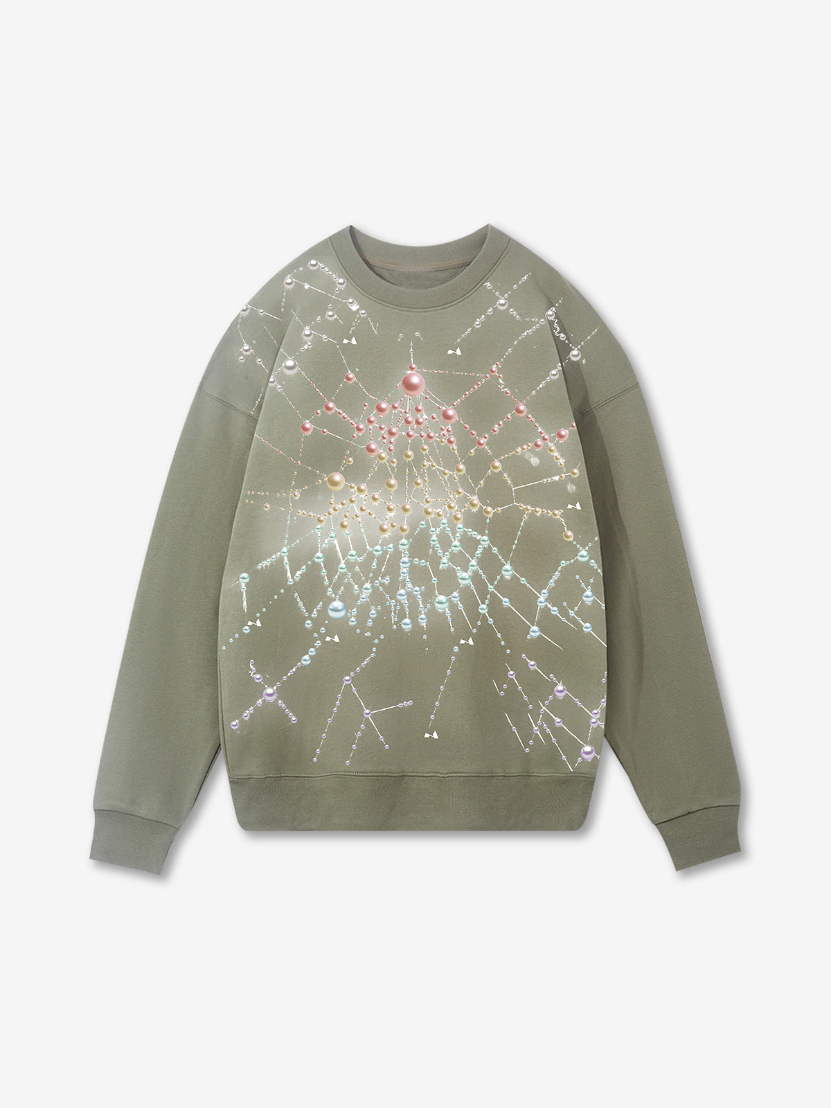 BOUNCE BACK© Colorful Water Droplets Spiderweb Multicolor Sweatshirt