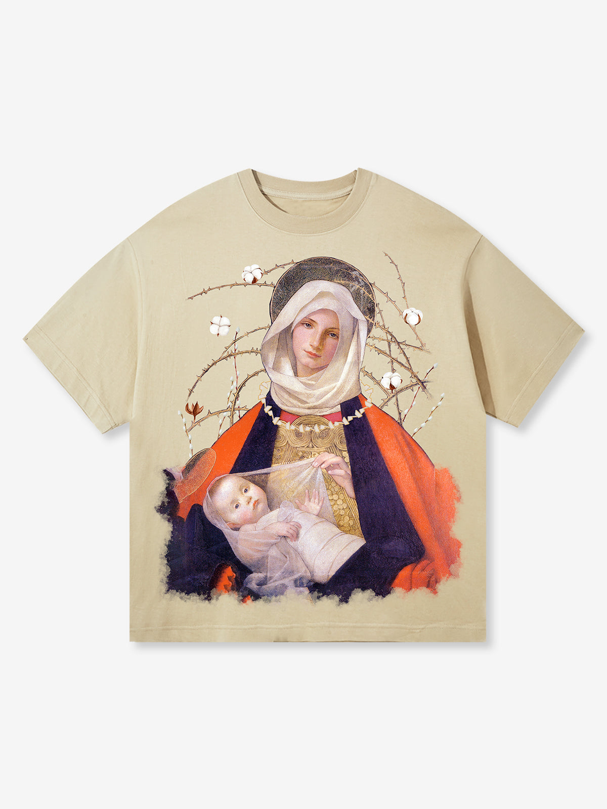 OBSTACLES &amp; DANGERS© Künstlerisches T-Shirt mit schwarzer Madonna und Kind