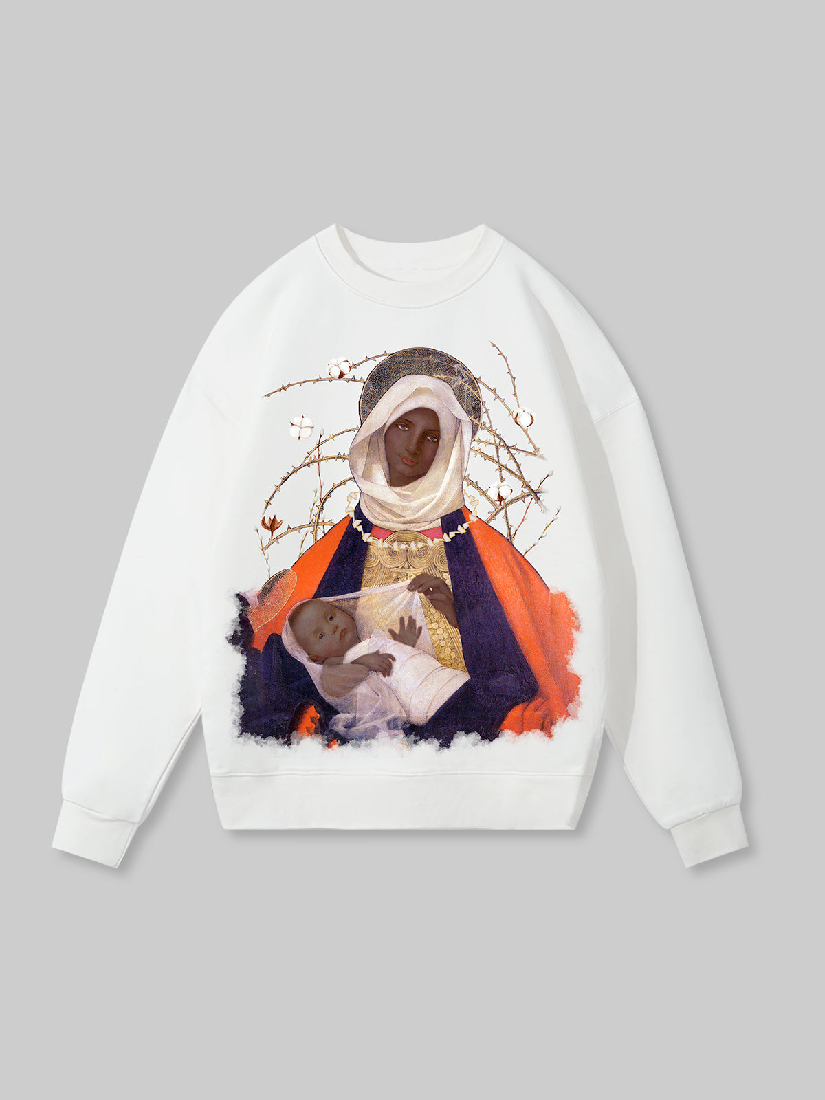 OBSTACLES &amp; DANGERS© Künstlerisches schwarzes Madonna- und Kinder-Sweatshirt