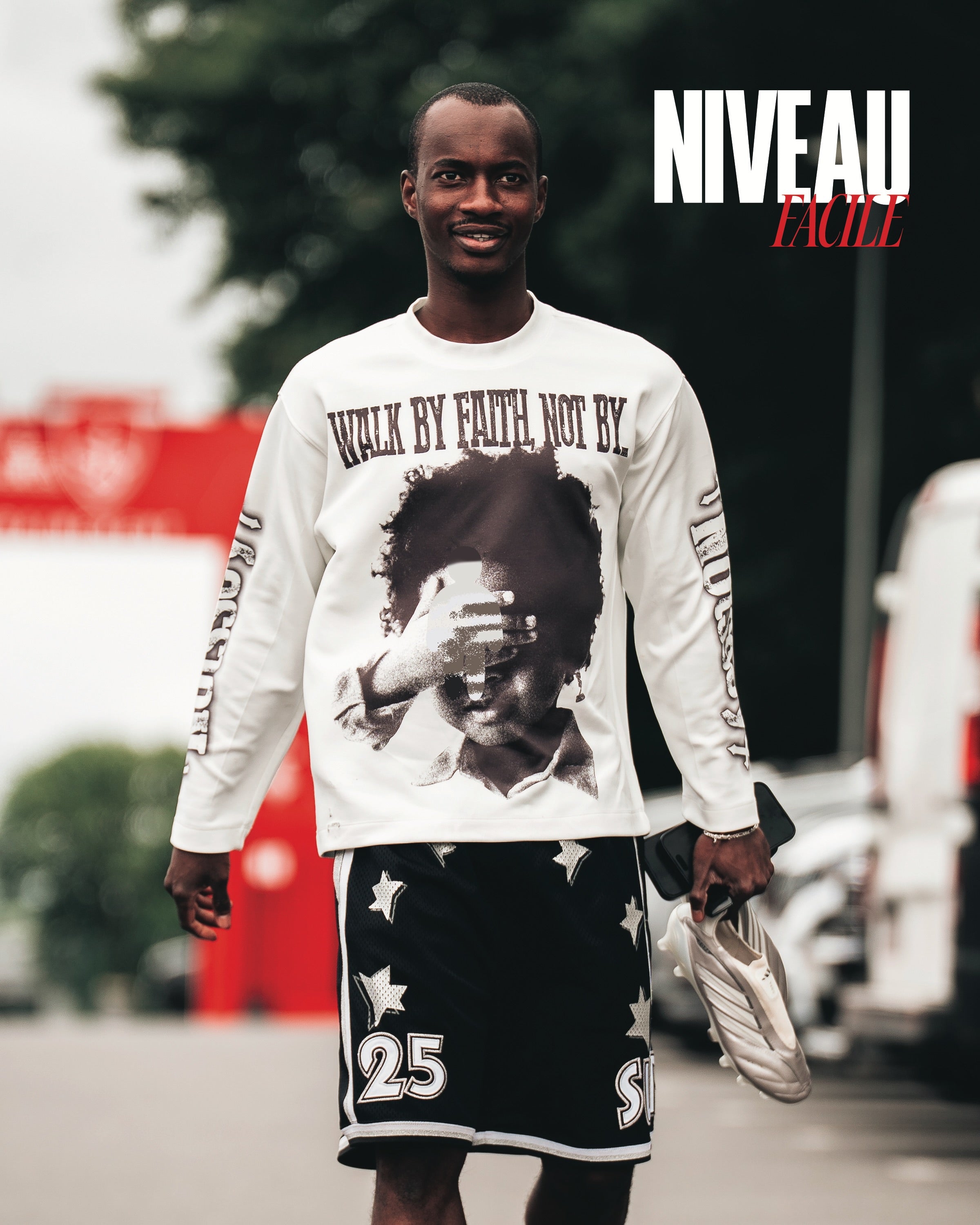 NOISSEY "WALK BY FAITH" CHILD PORTRAIT GRAPHIC LONG SLEEVE SHIRT