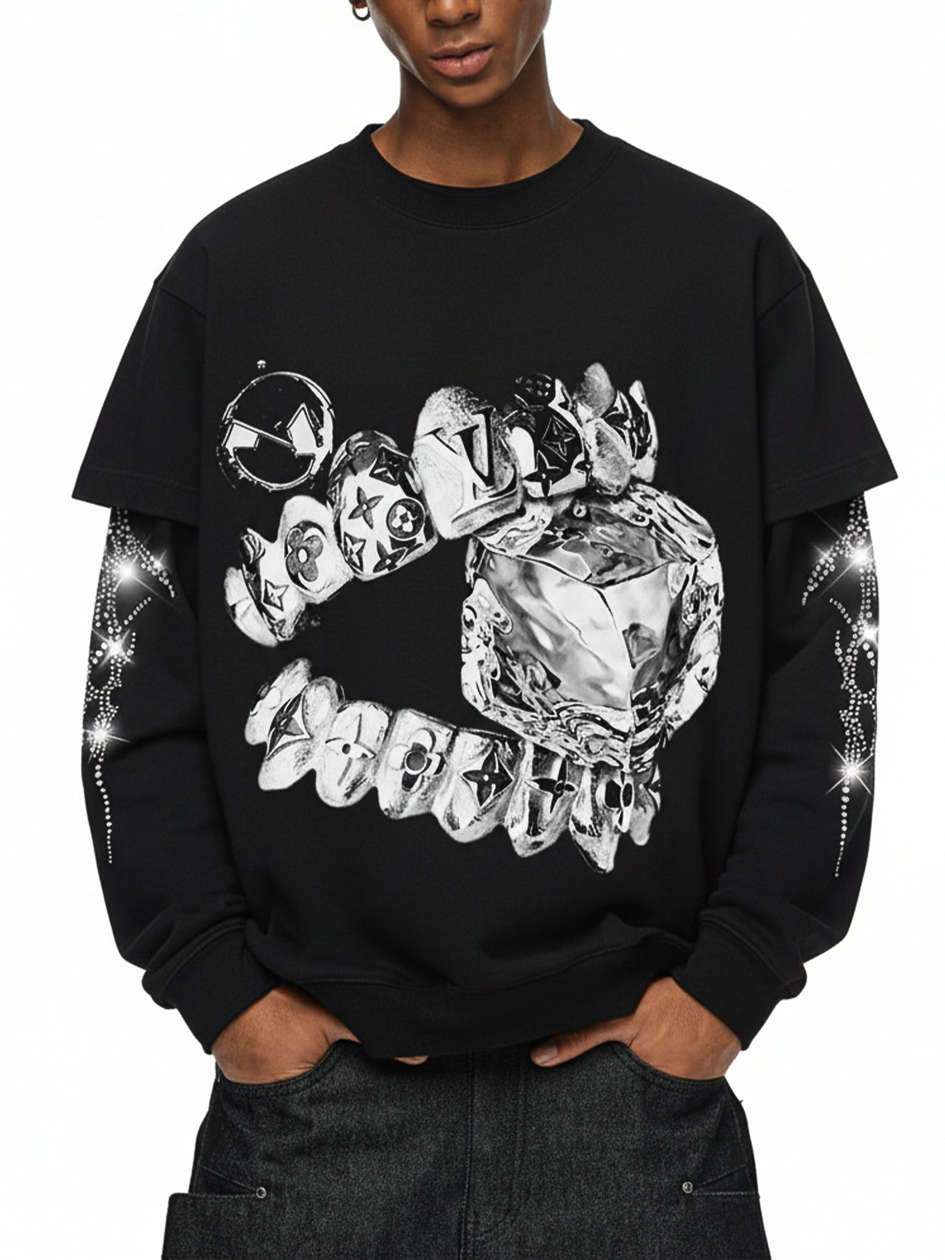 NOISSEY "Liquid Metal" Teeth & Diamond 2-Piece Layering Set