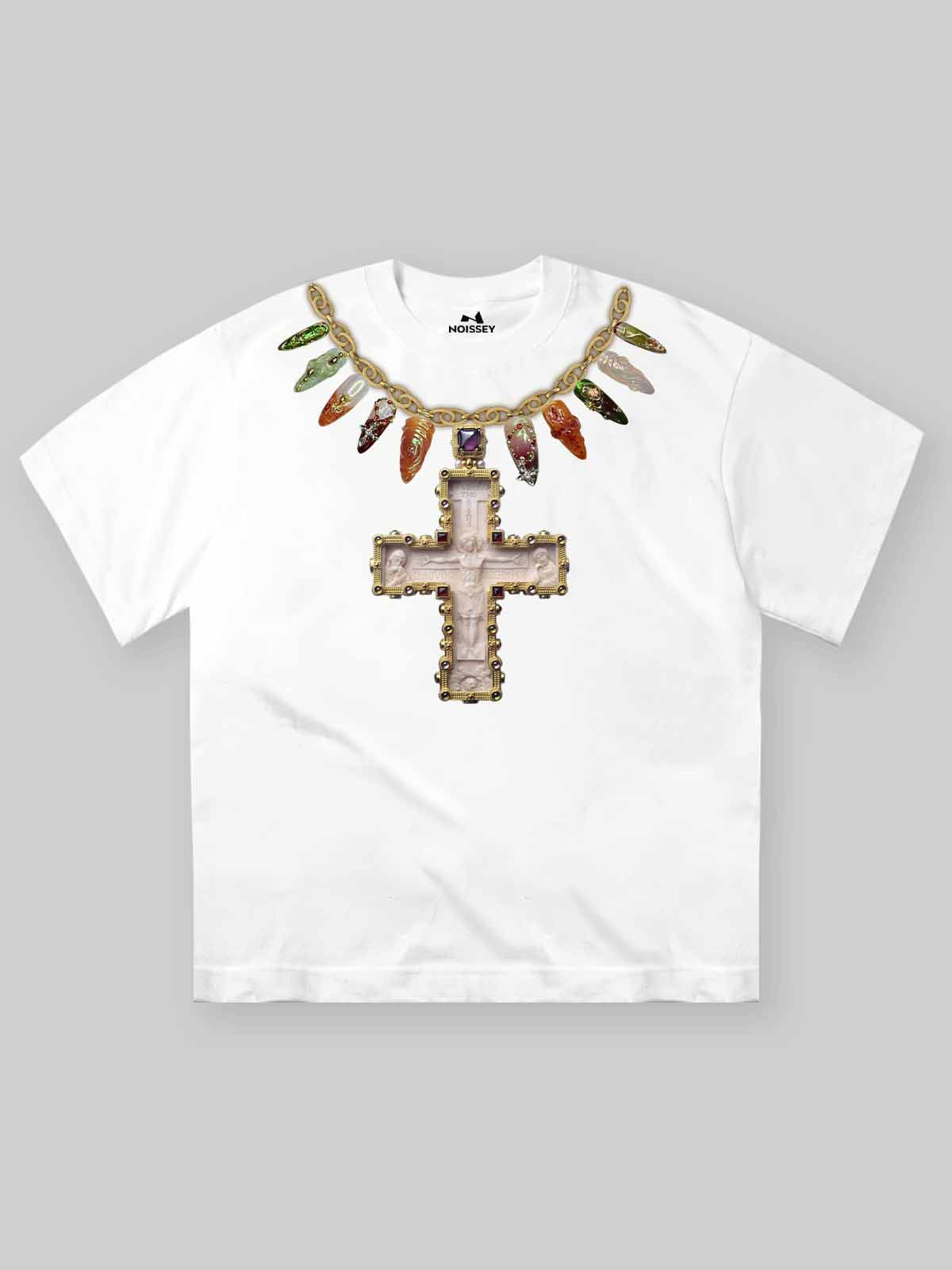 Cross Necklace Print T-shirt