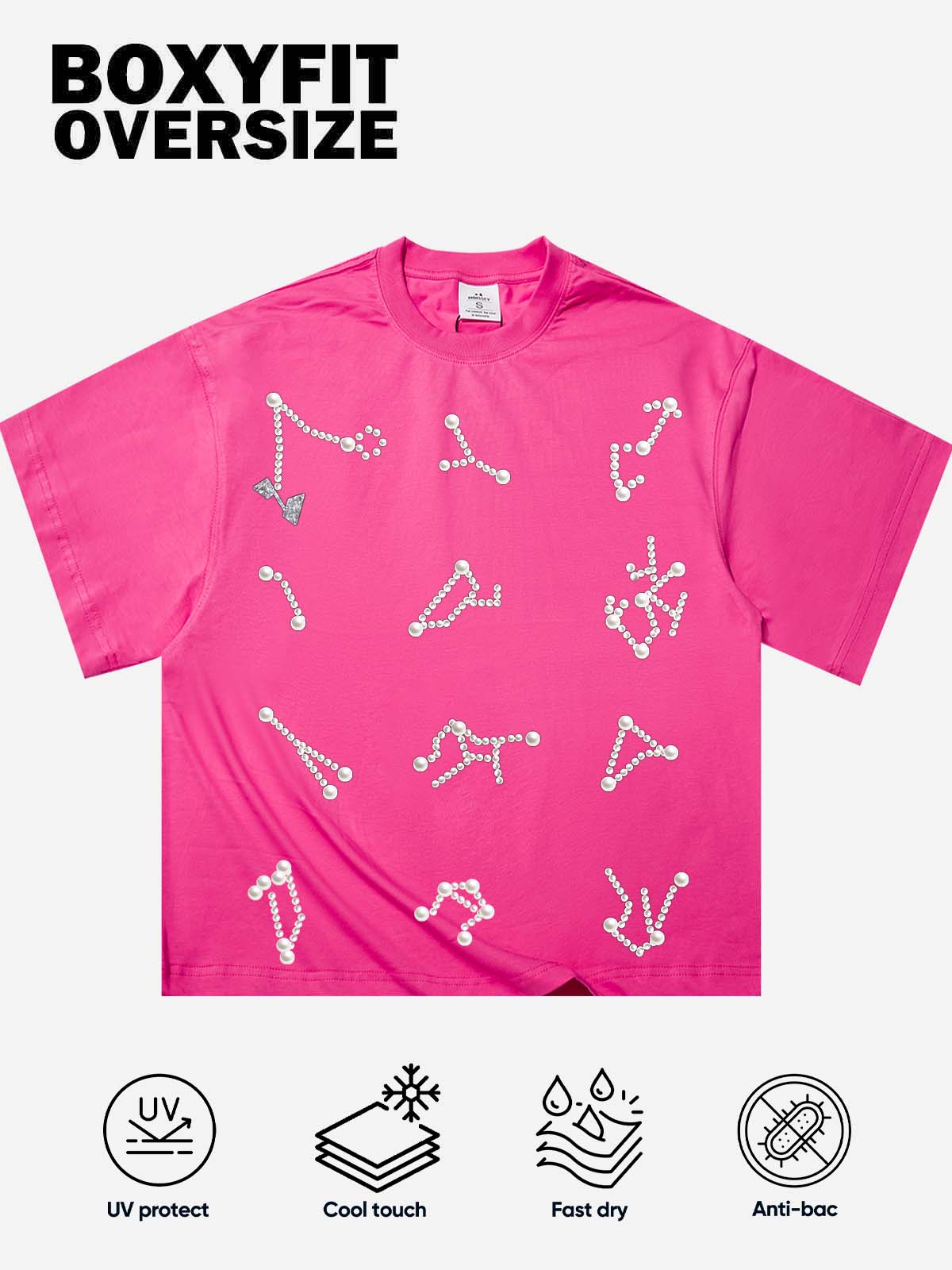 Zodiac Pearl Art Print Boxy Oversized T-Shirt