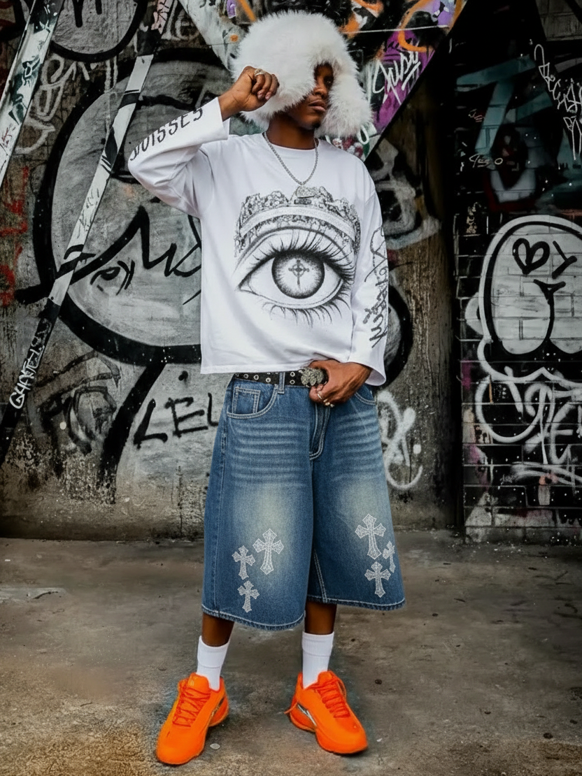 NOISSEY "The Last Supper" Eye Graphic Long Sleeve - Heavyweight White