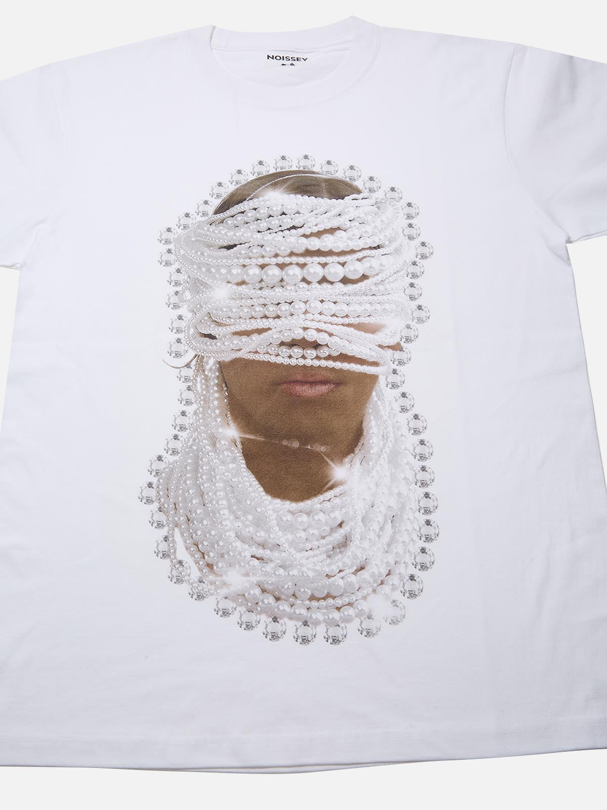 BOUNCE BACK© pearl-embellished printed graphic T-shirt