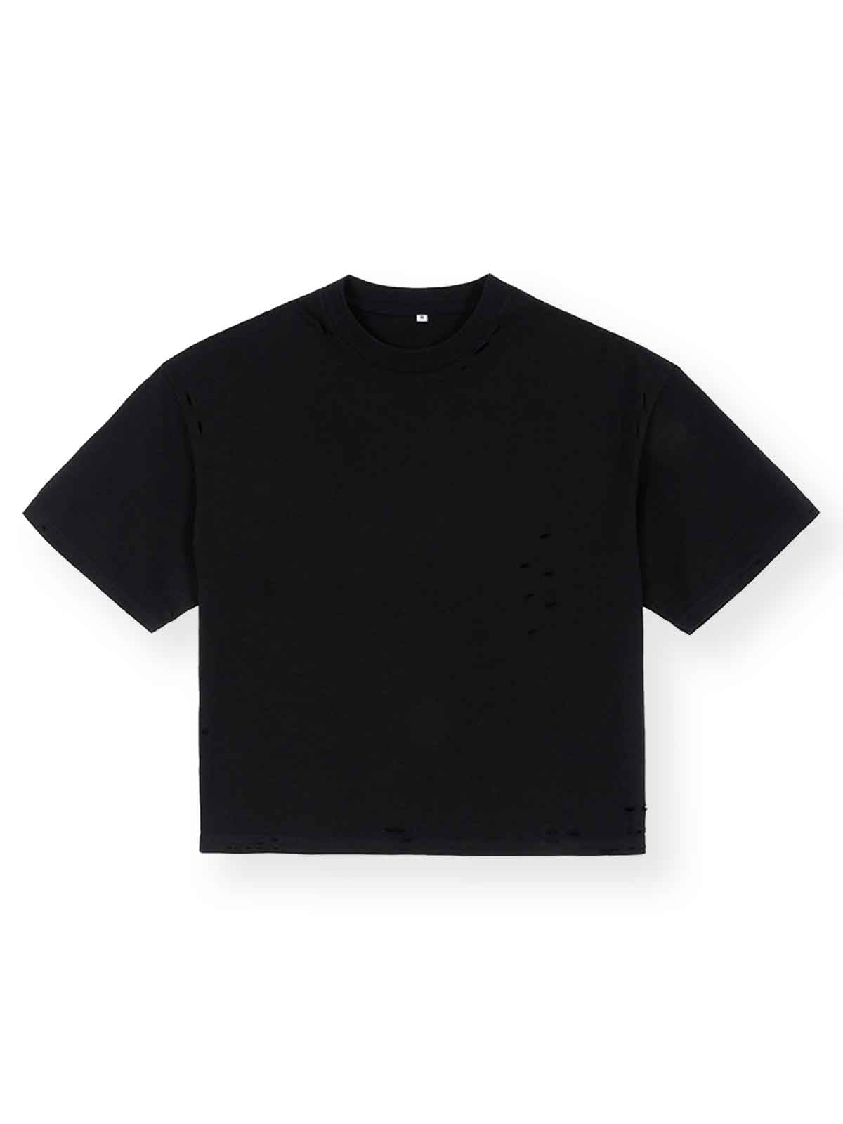 Vintage Ripped Solid Color Streetwear T-shirt