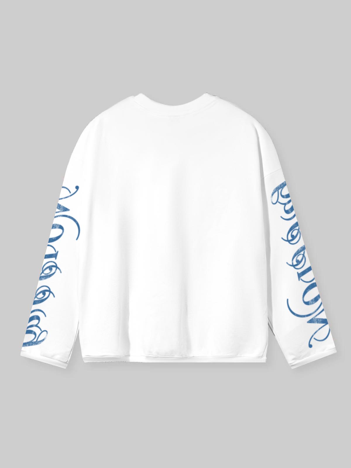 "ARCHIVAL GRILLZ" SCREEN-PRINT CREWNECK – VINTAGE BLUE OVERSIZED LONG SLEEVE