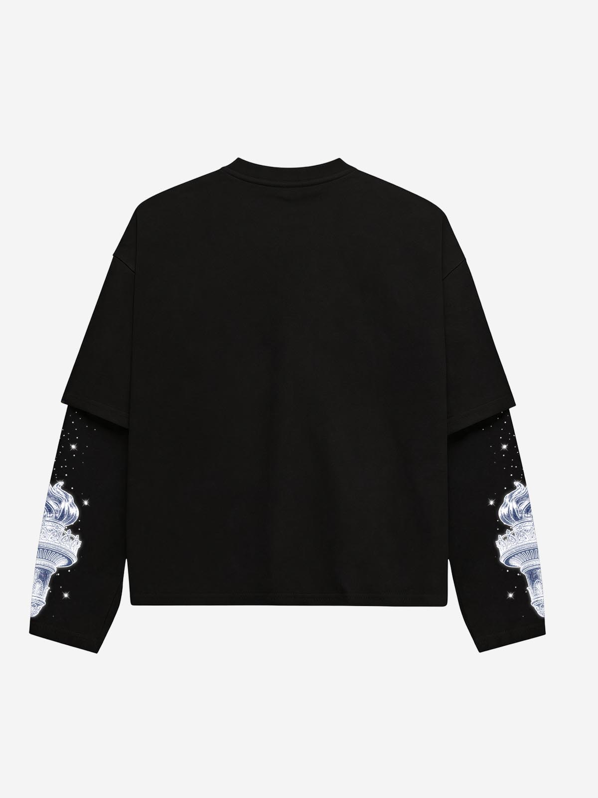 NOISSEY Diamond Liberty Graphic Fake-Two-Piece Heavyweight Long Sleeves