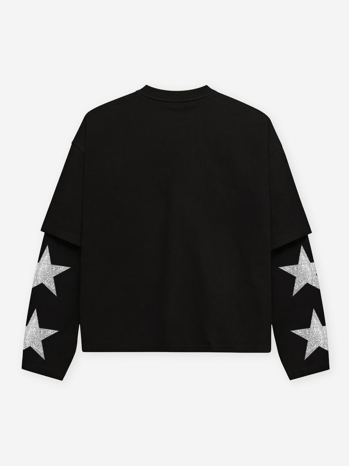 NOISSEY "Take Me Away" Alien Cow UFO Parody Black Fake Two-Piece Long-Sleeve Tee