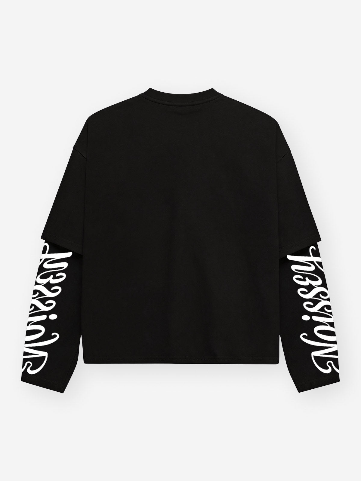 NOISSEY "Hold On!" Pacifier Kid & Iced-Out Microphones Black Faux-Two-Piece Long Sleeve Tee