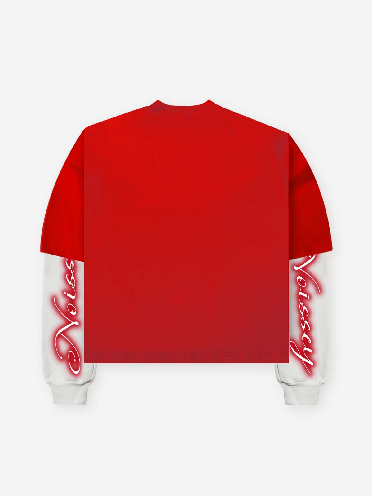 NOISSEY "A New Era Of Me" Double-Sleeve Graphic Sweatshirt - Crimson Red