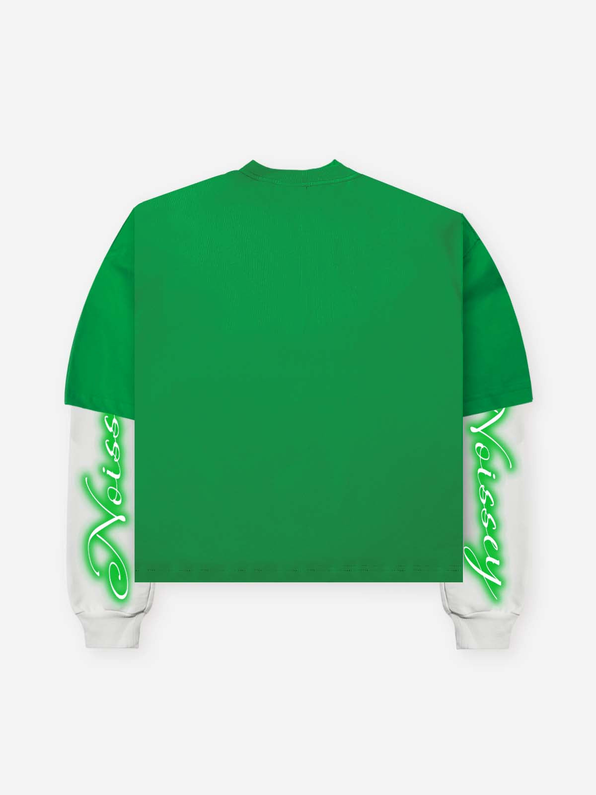 NOISSEY "Cyber Doberman" Double-Sleeve Graphic Sweatshirt - Vibrant Green