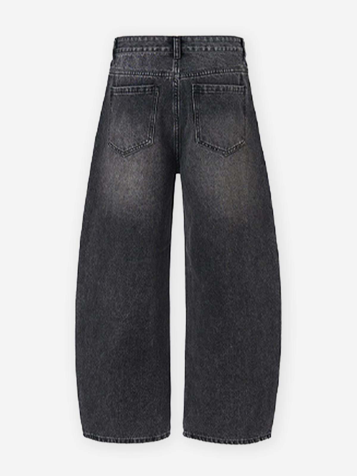 NOISSEY American Vintage Whiskered Curved-Leg Denim Jeans - Mud Blue / Washed Black / Light Blue