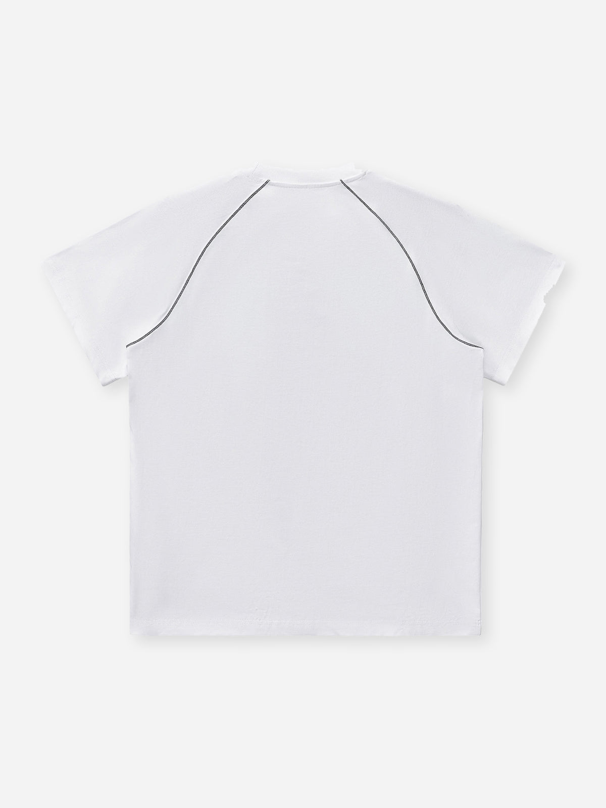 Color-block Stitched Pure Cotton T-shirt