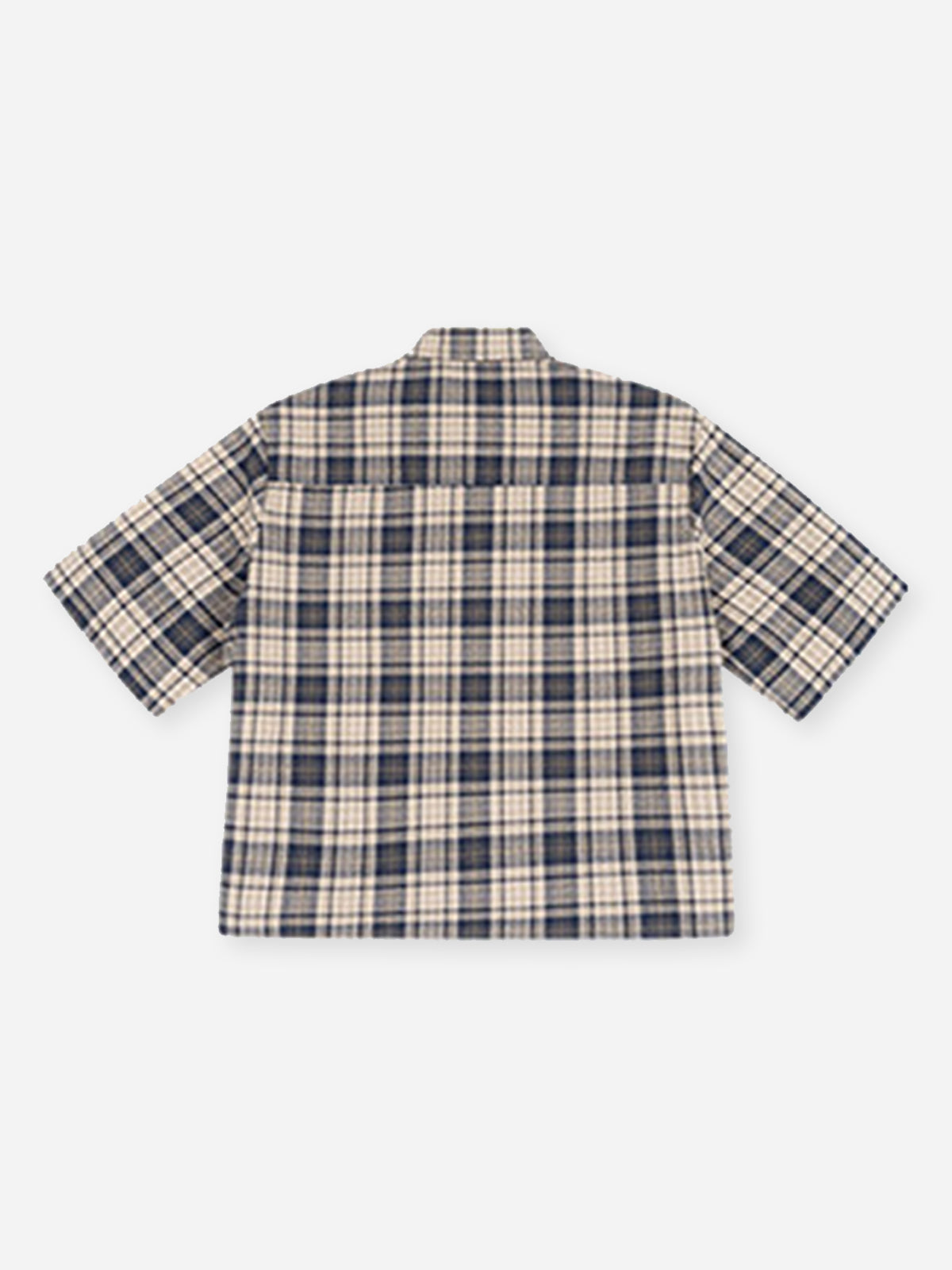 Loose-fit Popular Short Checkered Shirt