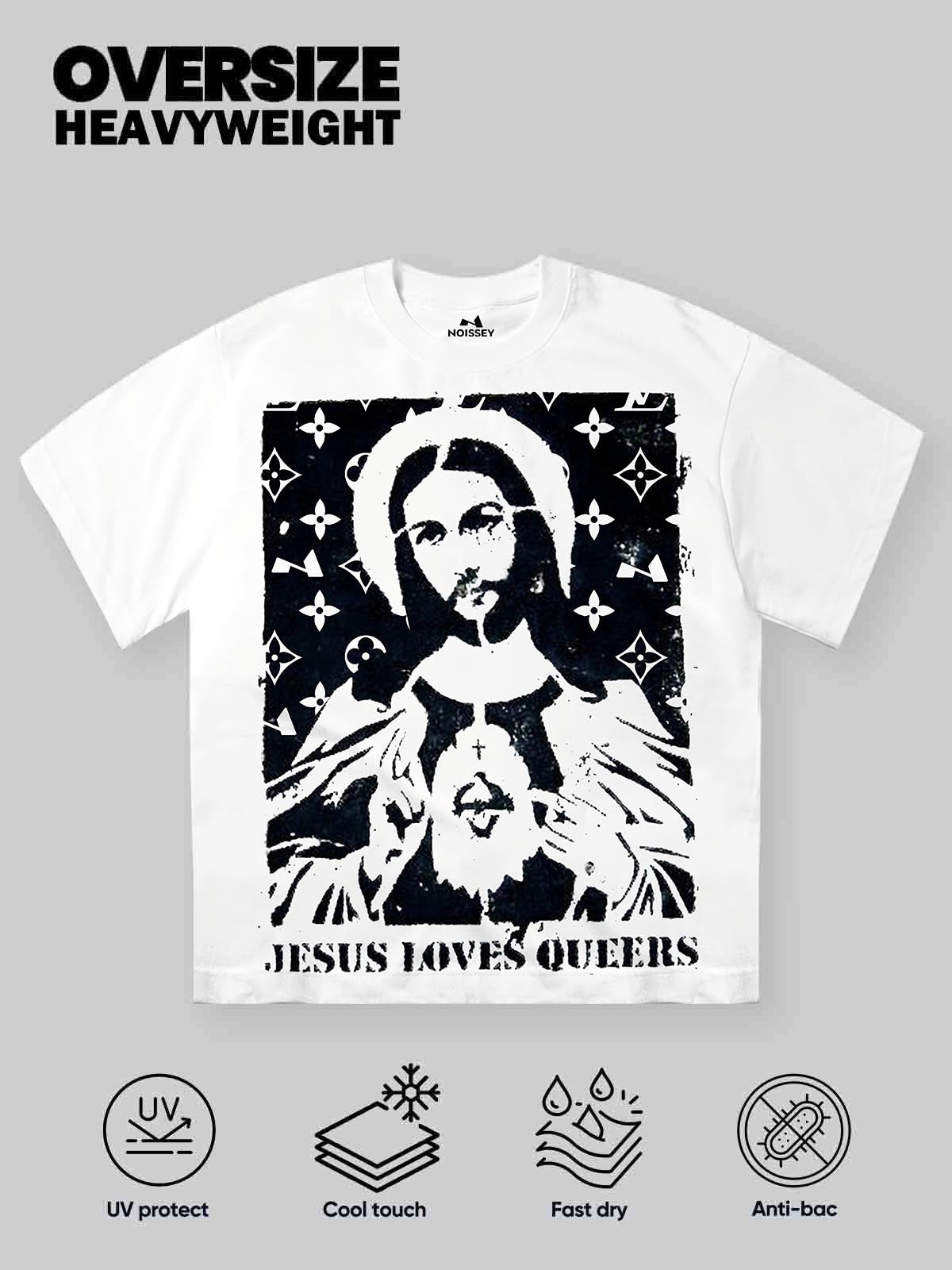 JesusLove Queers Art Graffiti Style Printed T-shirt