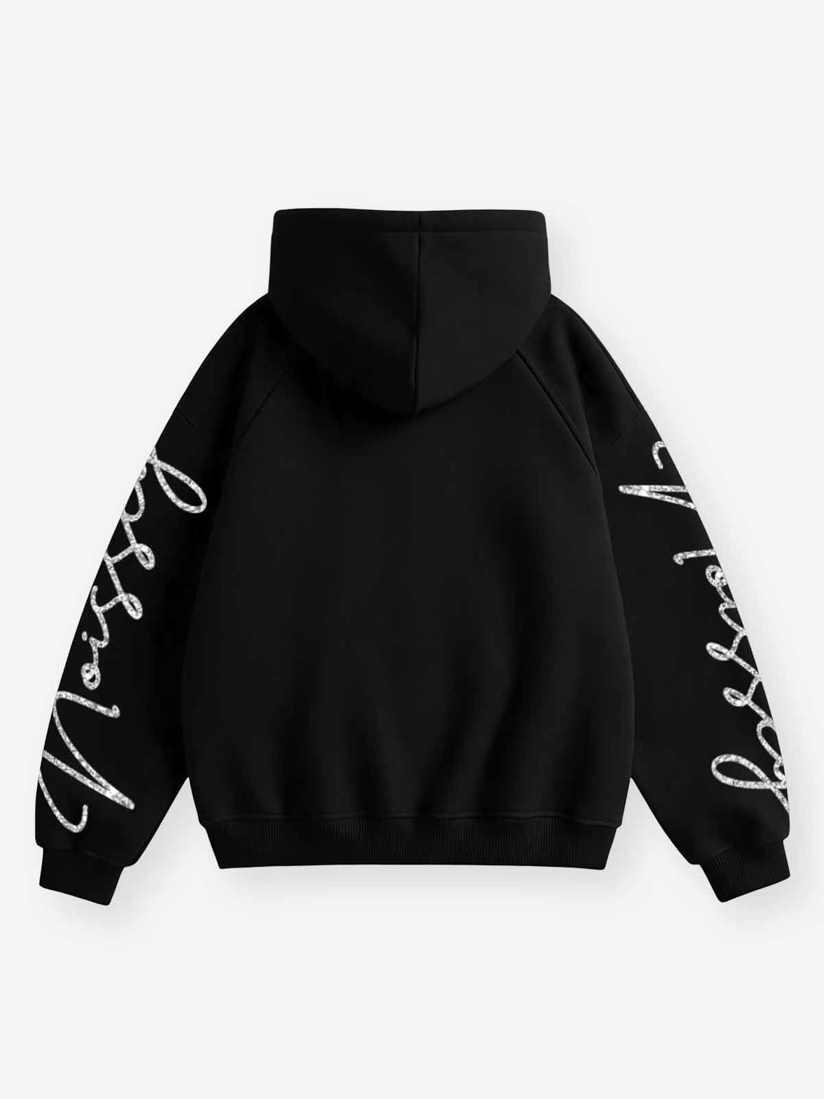 NOISSEY Iced-Out The Last Supper Brass Knuckles Black Zip-Up Hoodie