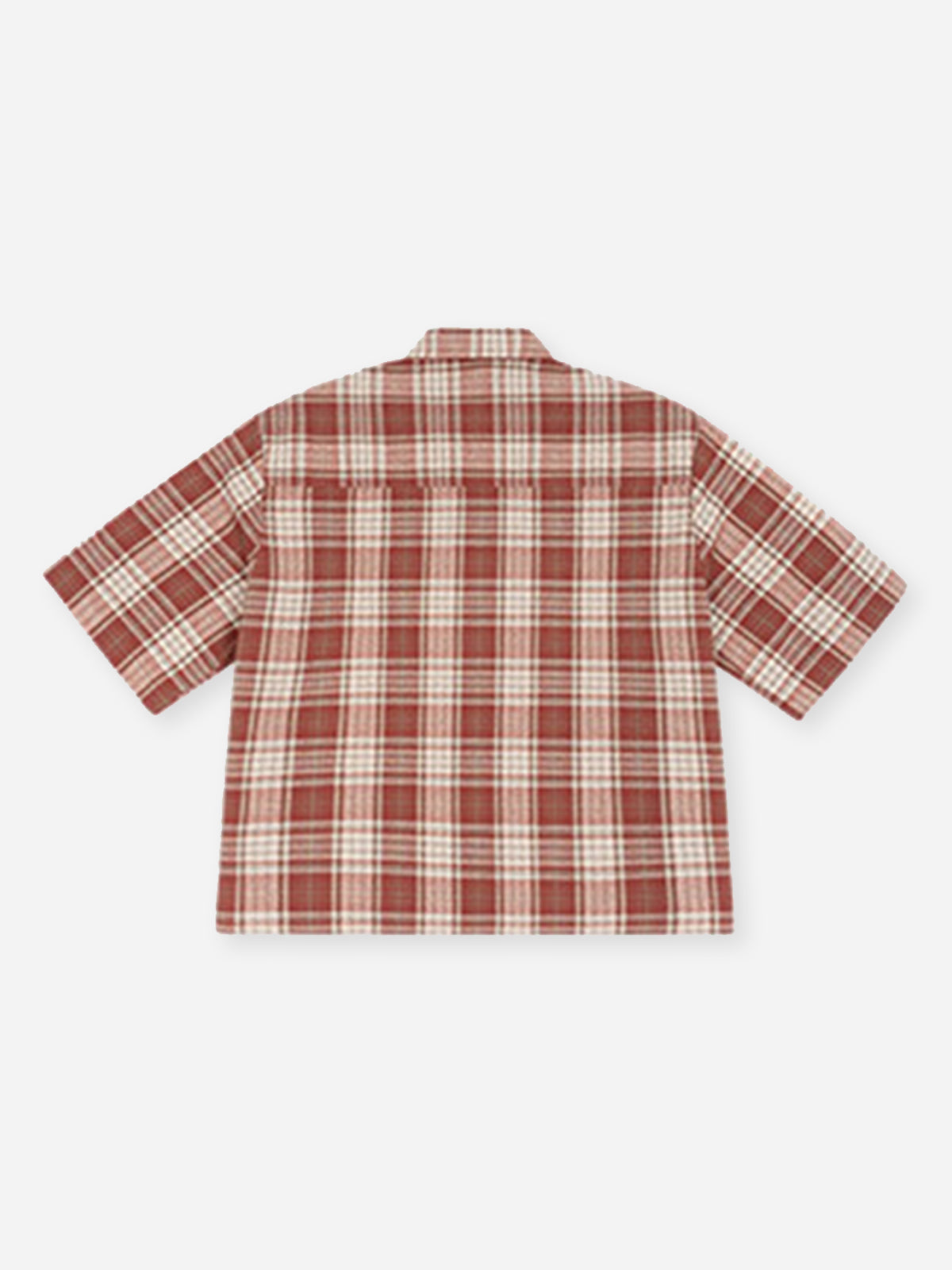 Loose-fit Popular Short Checkered Shirt