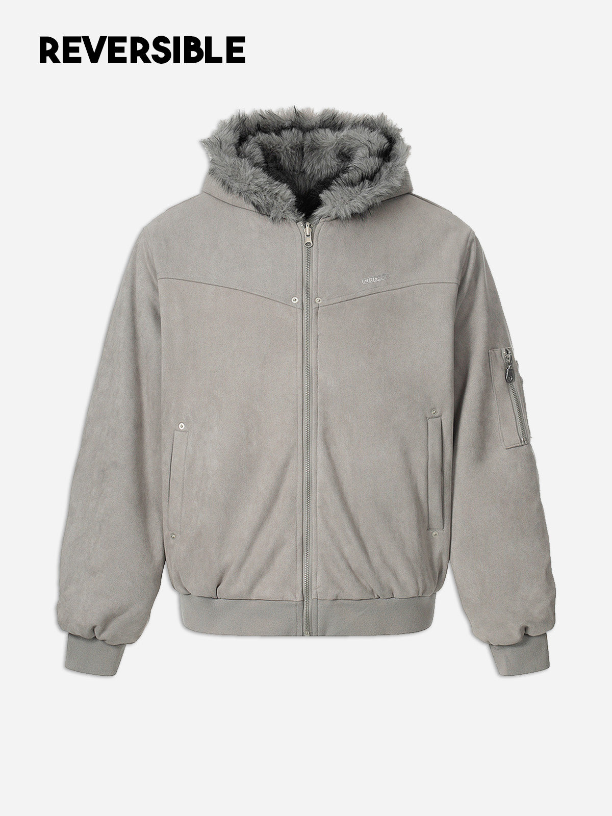 Double-Sided Wear Hooded Fleece-Lined Outerwear