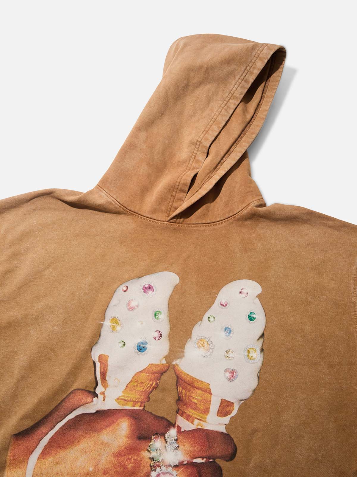 High Quality Colorful Gem Ice Cream Print 425g Hoodie