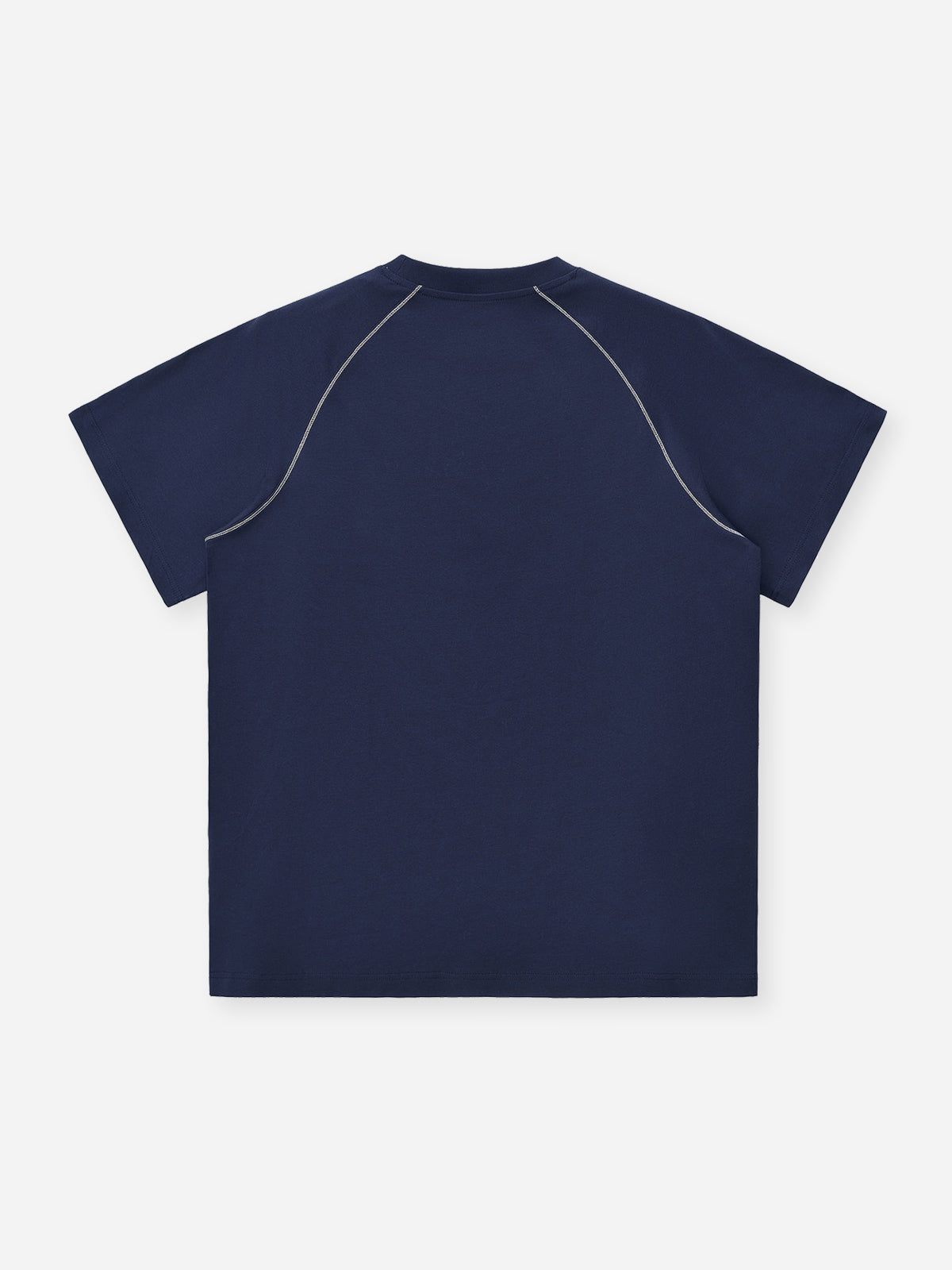 Color-block Stitched Pure Cotton T-shirt