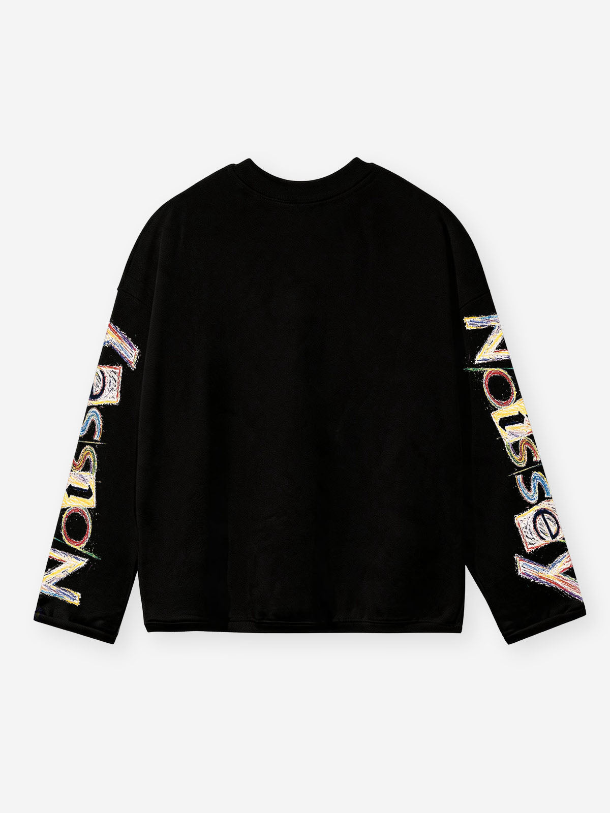 NOISSEY "WALK THE TALK" Party Police & Fireworks Crayon Graffiti Black Long Sleeve Tee