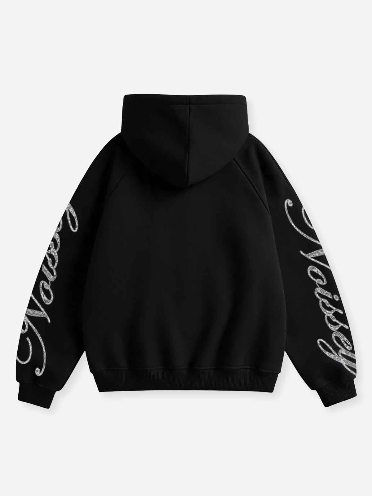 NOISSEY "The Power Within You" Ice Blue Dice Jesus Cross Black Zip-Up Hoodie