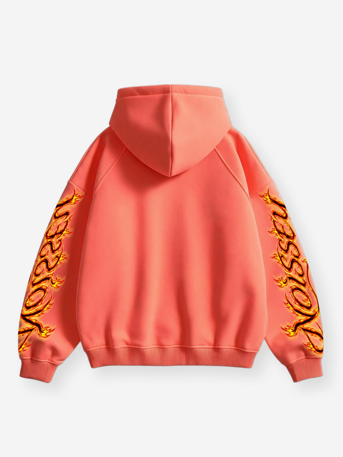 NOISSEY "Spooky Grillz" Flame Lips &amp; Halloween Diamond Grillz Orange Zip-Up Hoodie