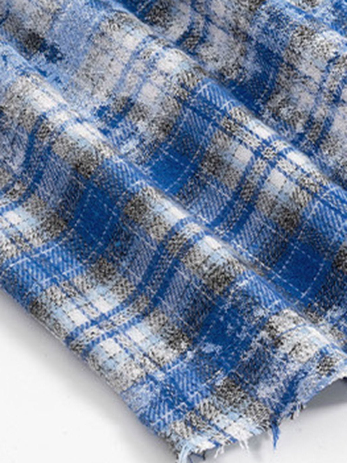 Grungy Vintage Frayed Edge Plaid Shirt