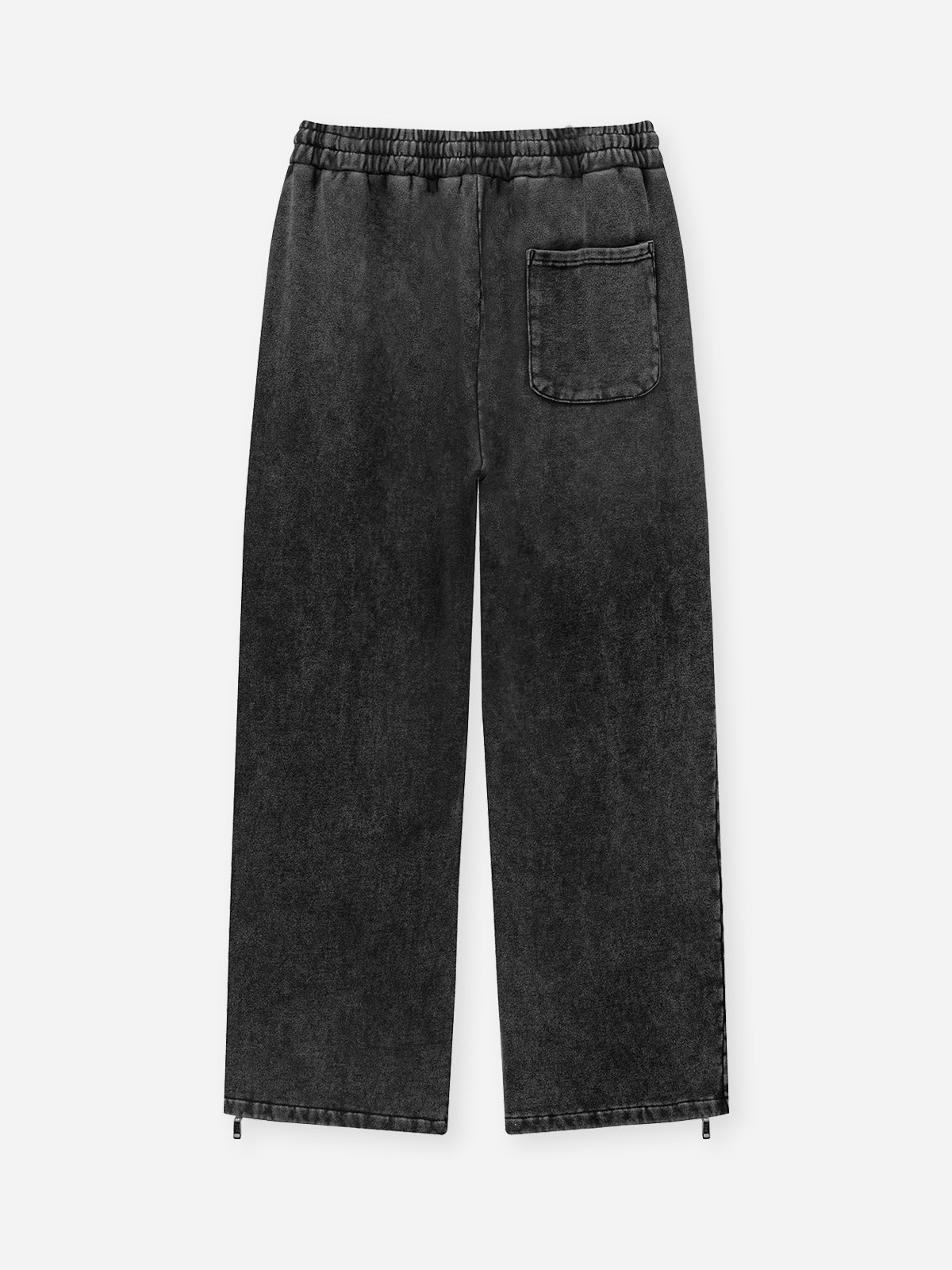 Sports washed wax-print ribbon zippered trousers