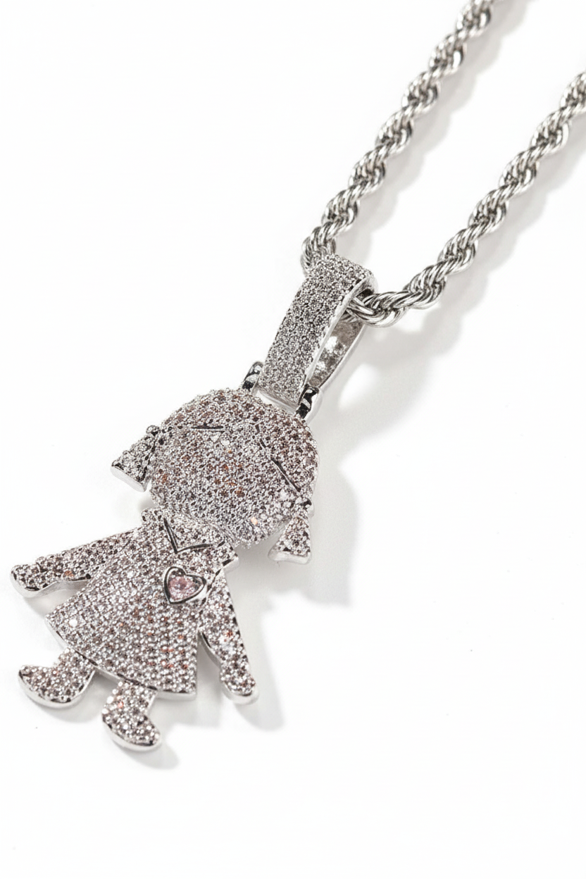 情侣小人吊坠细节图2 - 链条衔接