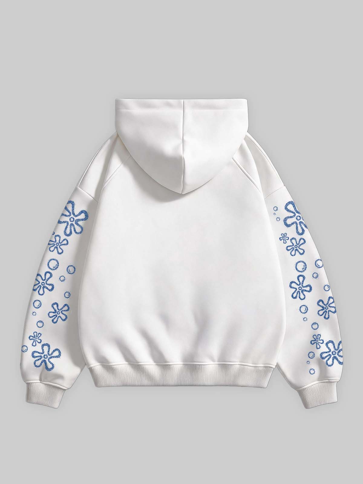 NOISSEY Oceanic Blues Lips & Ocean Grillz Graphic Zip-Up White Hoodie