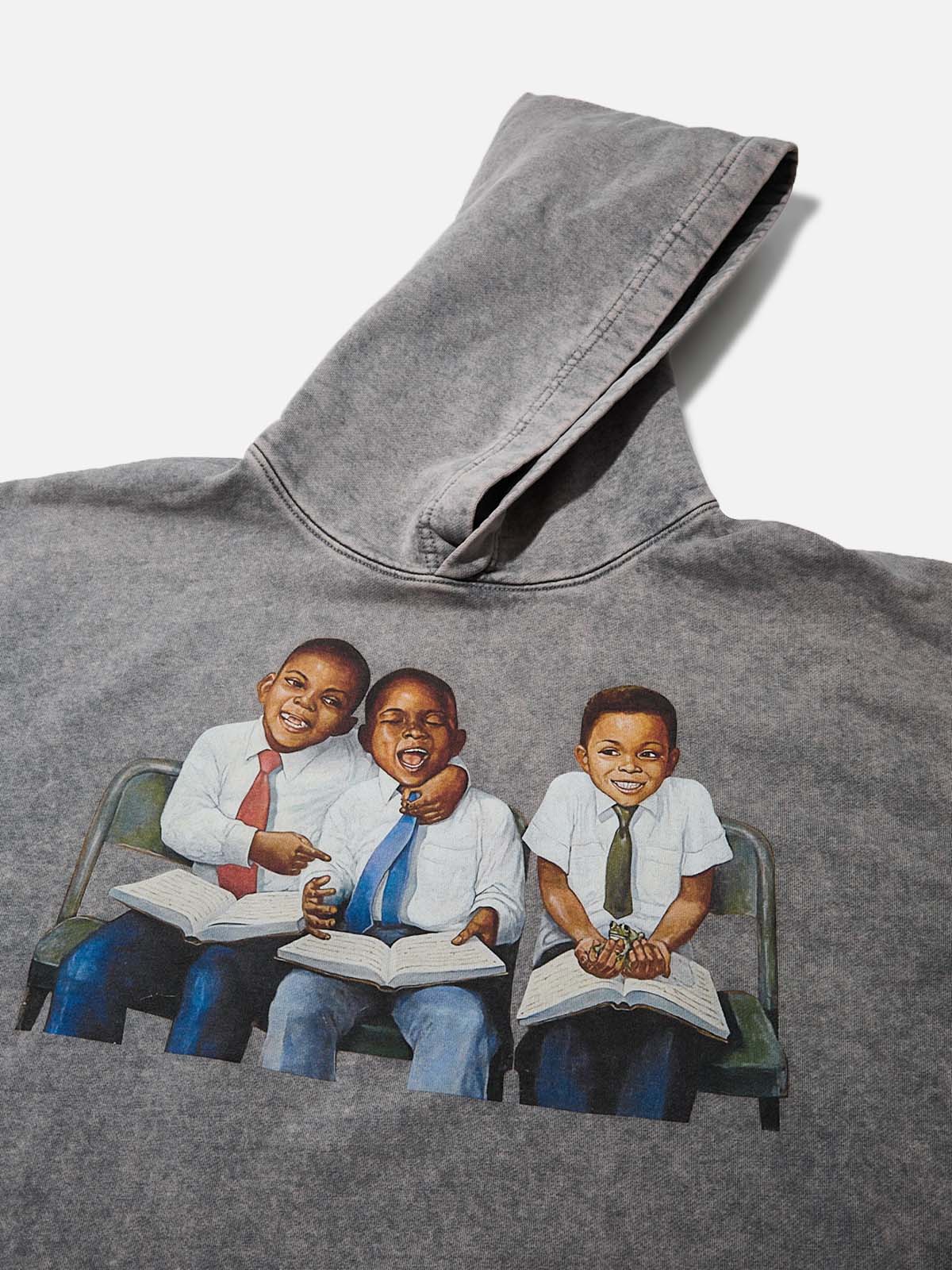 High-Quality Classroom Black Boy Print 425g Hoodie