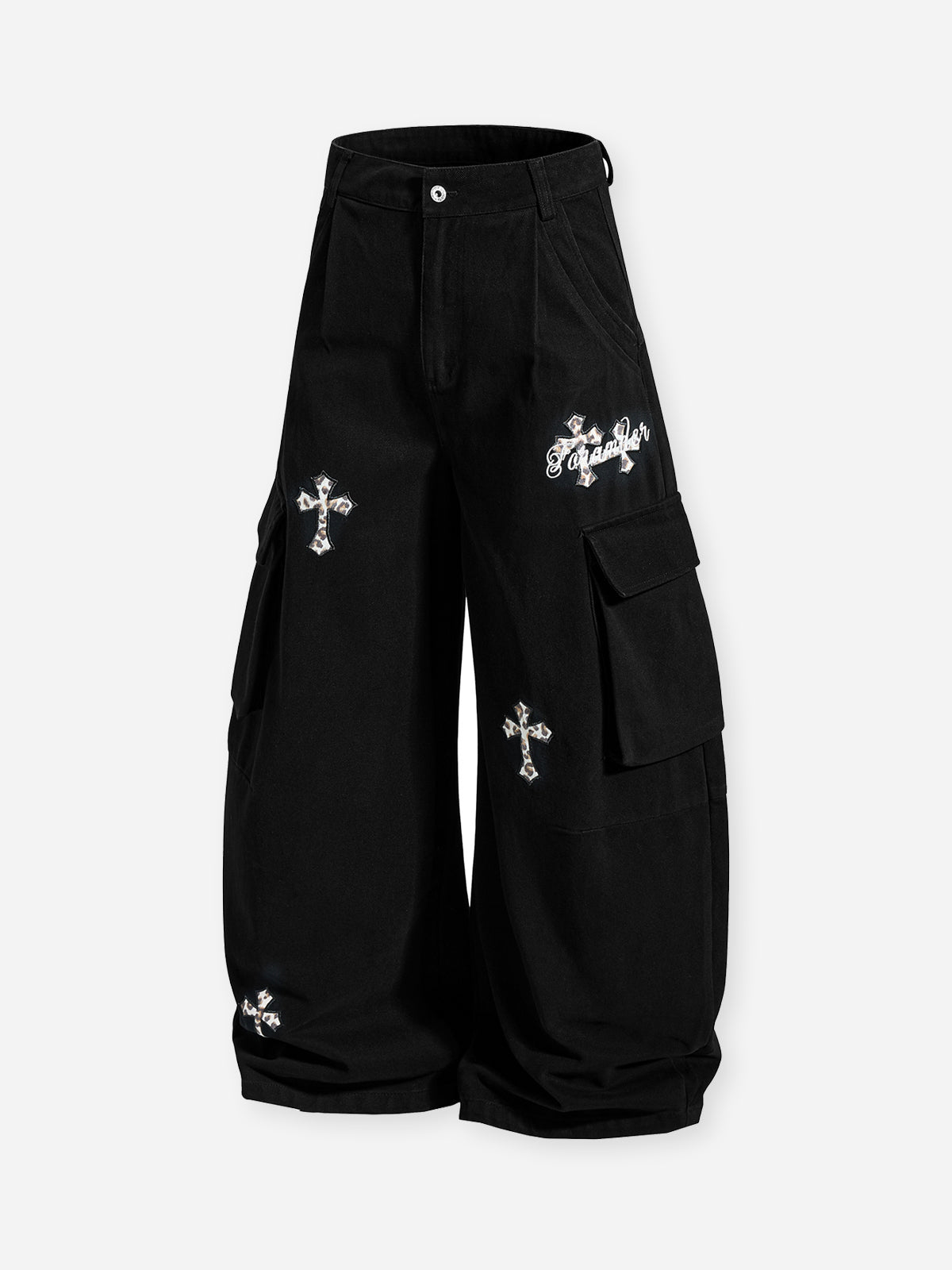 Hip-hop Style Leopard Print Cross Utility Pants