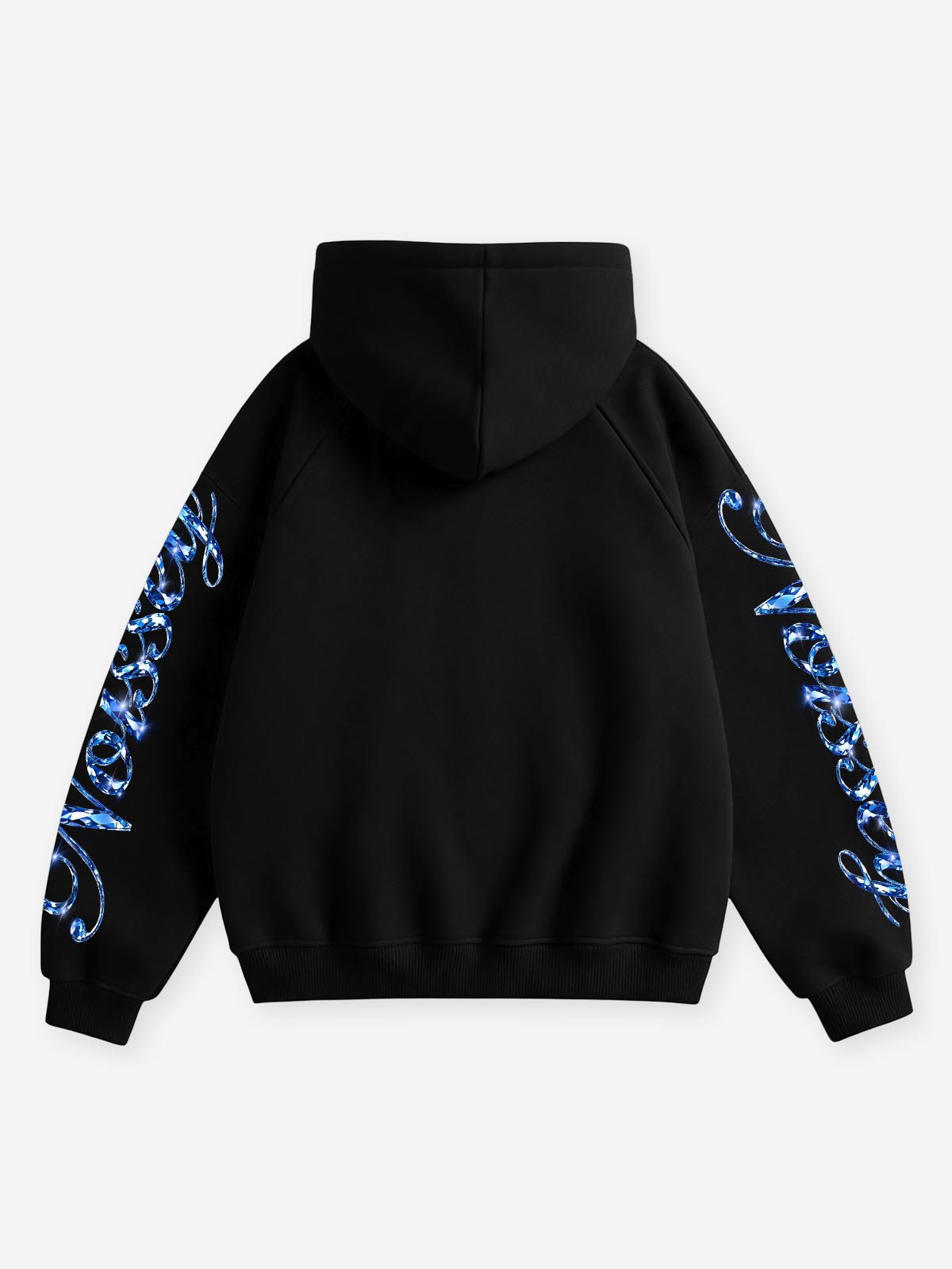 NOISSEY "Double Blue Diamond Cross" Full-Zip Hoodie - Black