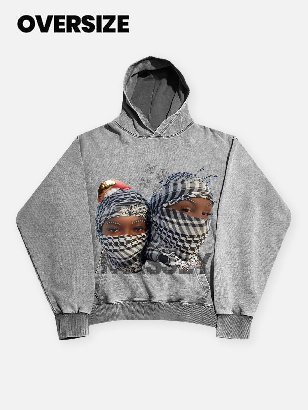 High Quality Desert Scarf Characters Print 425g Hoodie