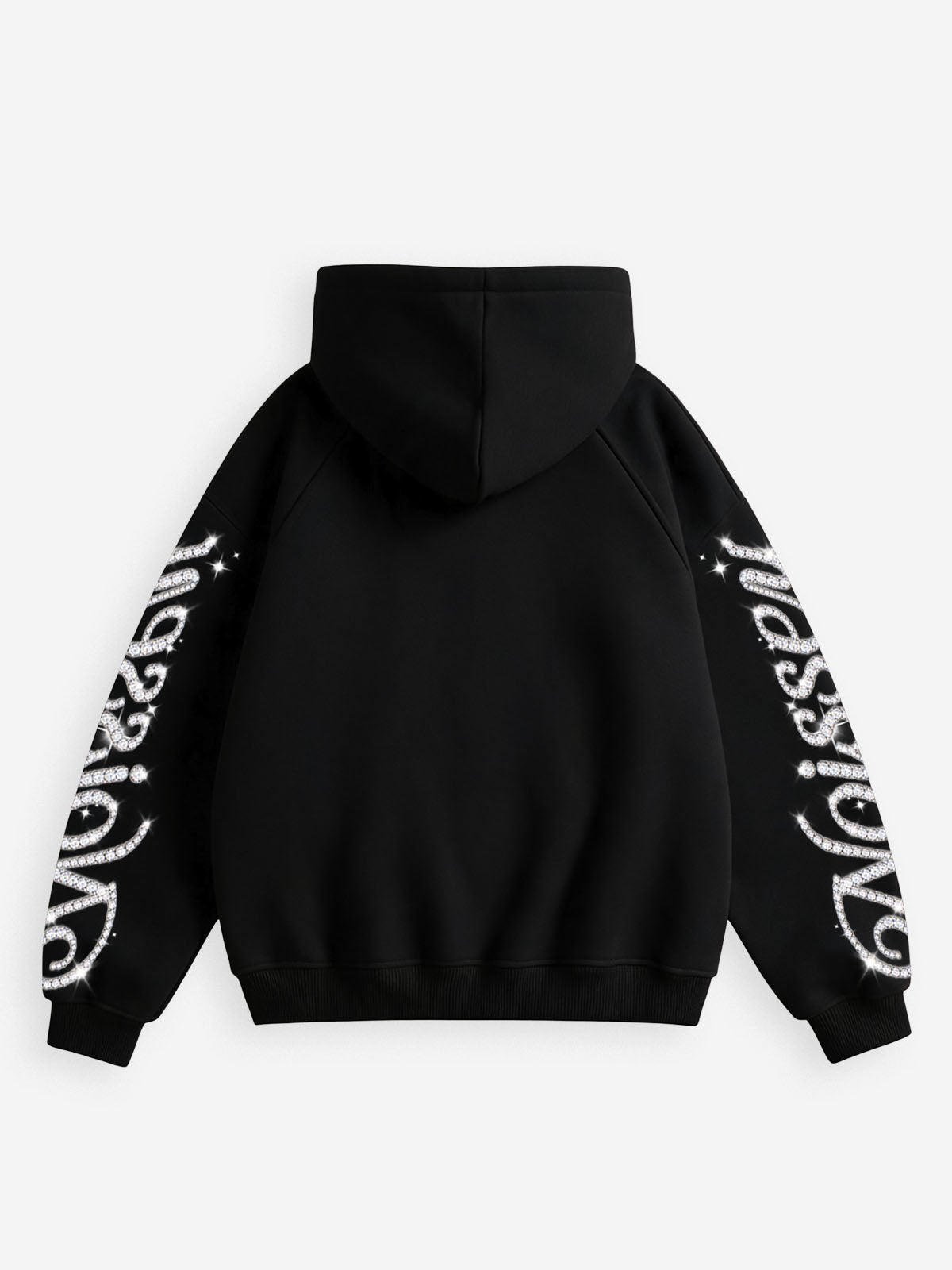 NOISSEY "Dare TO DREAM" Diamond Glove &amp; Rearview Mirror Black Zip-Up Hoodie