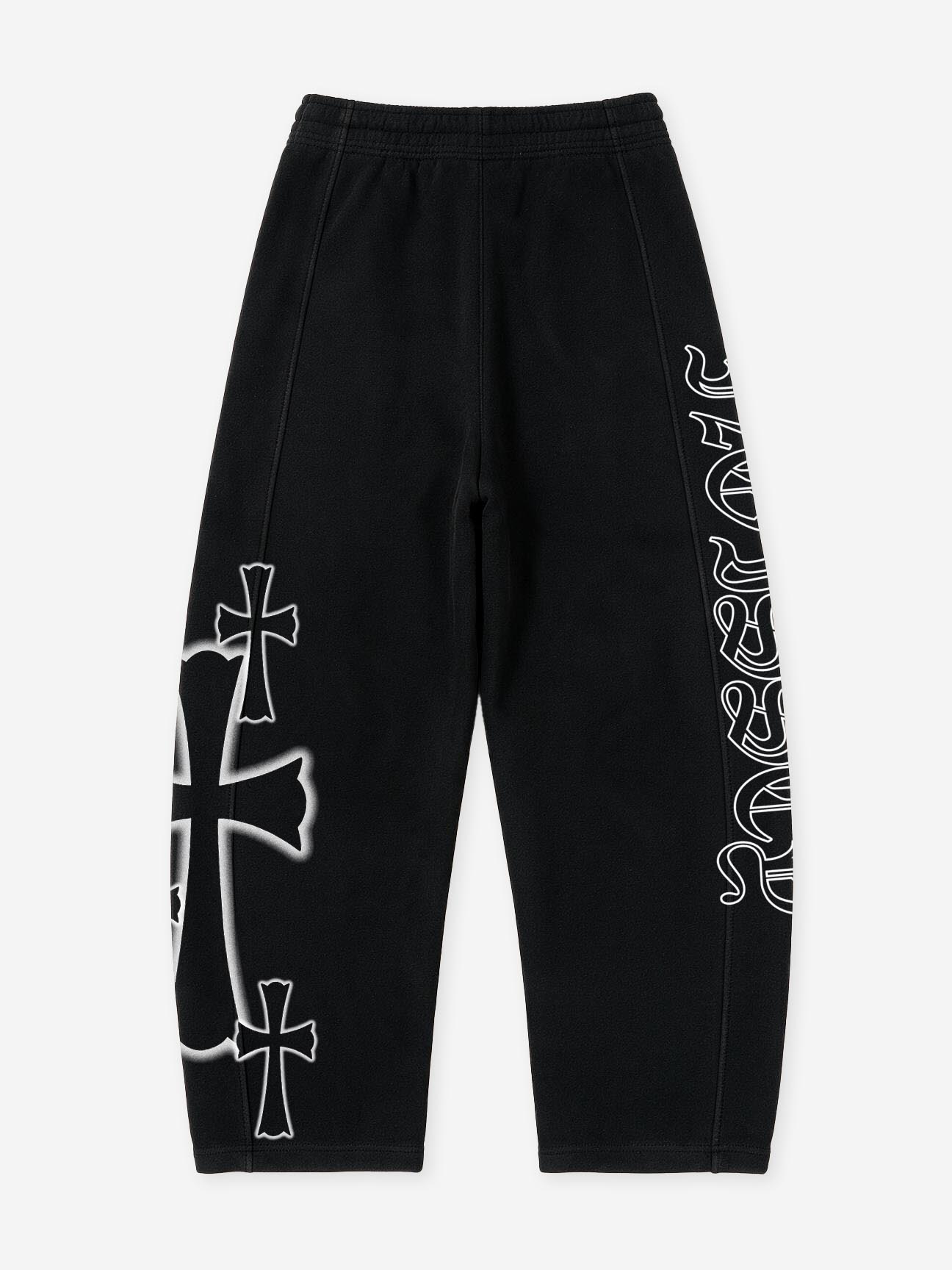 NOISSEY "Dark Sanctum" Distressed Curved Long Pants - Black