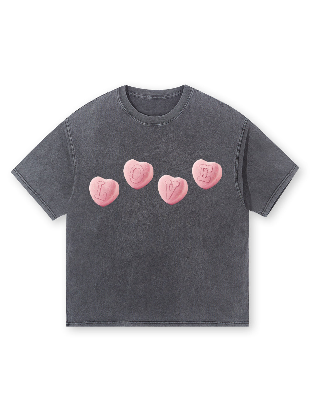 BOUNCE BACK© Love Pill Gesture Print Back Oversized T-Shirt