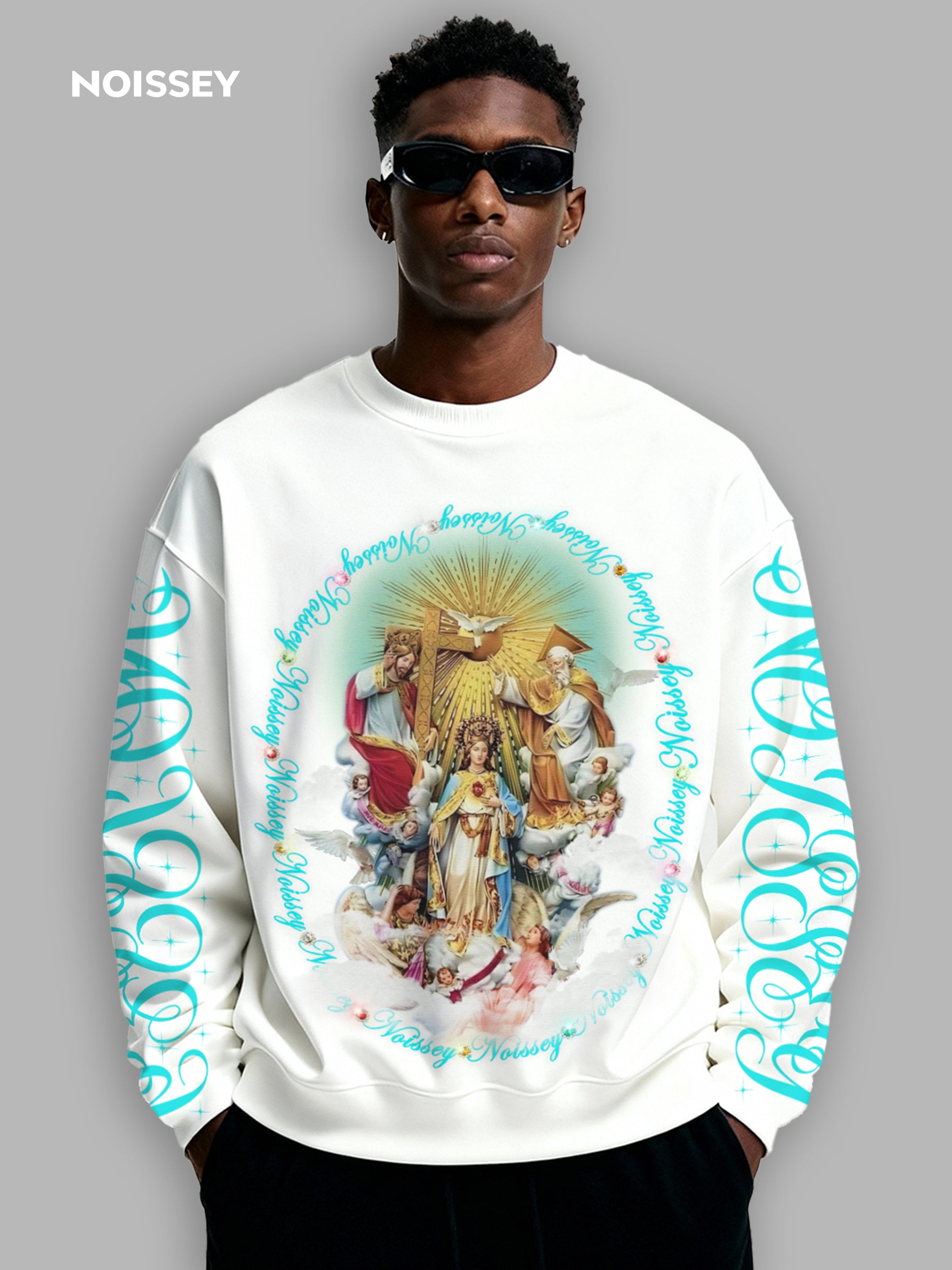 Colorful Street-Style Art Print Long-Sleeve with Iconic Niche Air-Layer Design