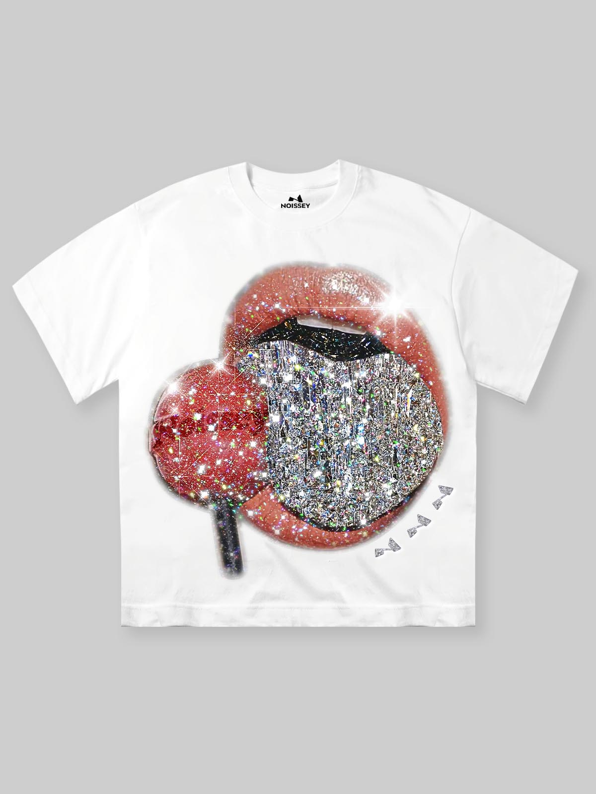 Galaxy Diamond Lip Collage Print T-shirt