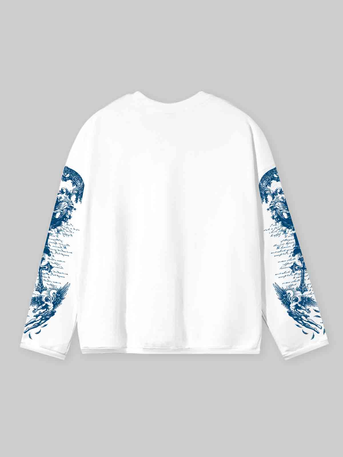 NOISSEY BLUE CROSS ANGELS BOXY HEAVYWEIGHT ART LONG SLEEVE - CLOUD WHITE