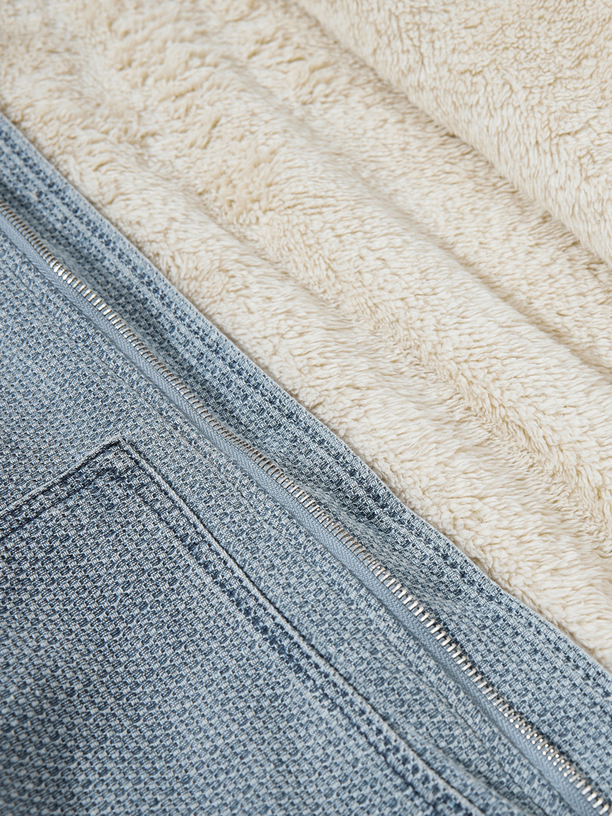 Frosty Denim Hooded Bomber Jacket