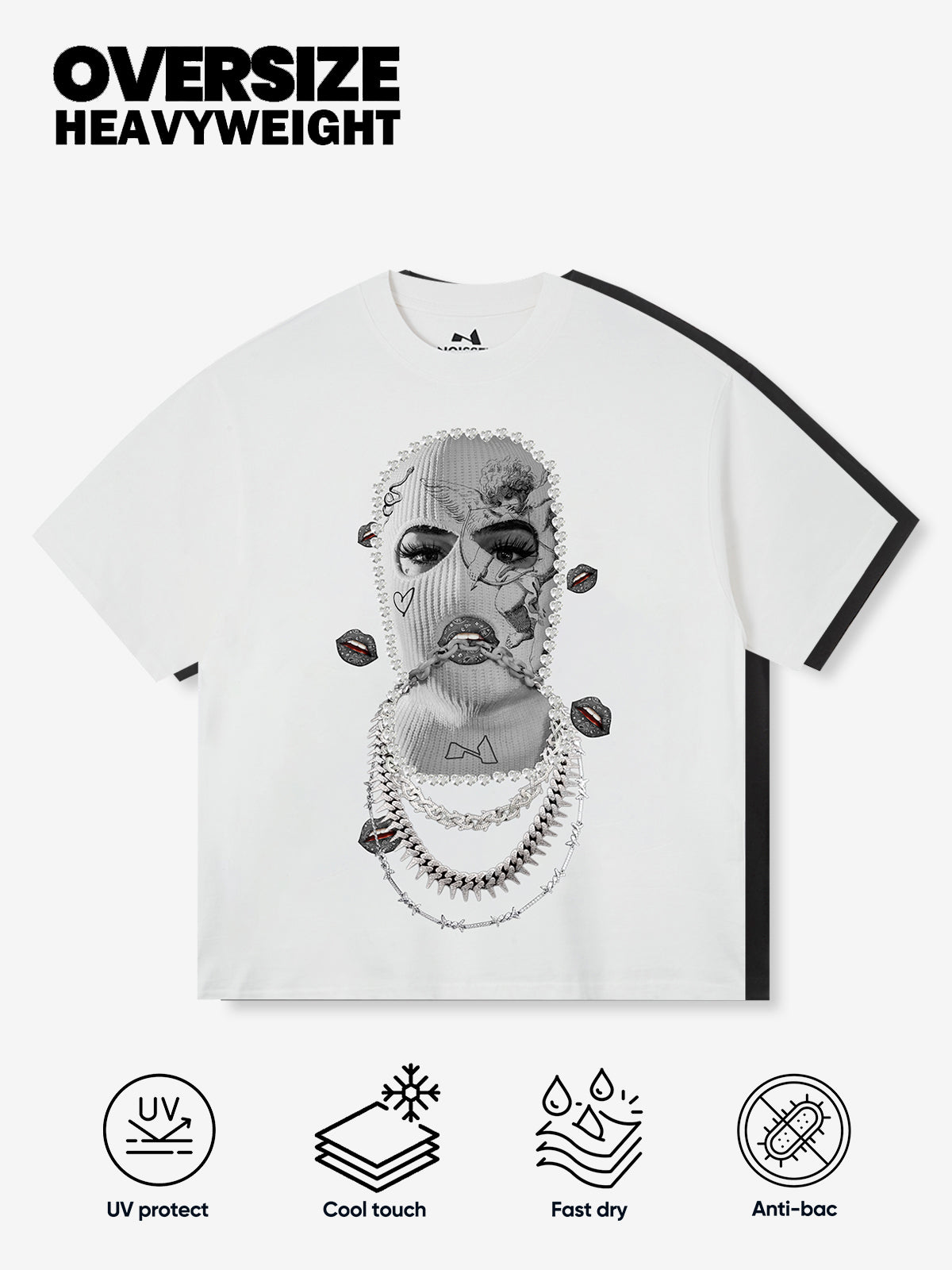BOUNCE BACK© マスクネックレスプリントTシャツ