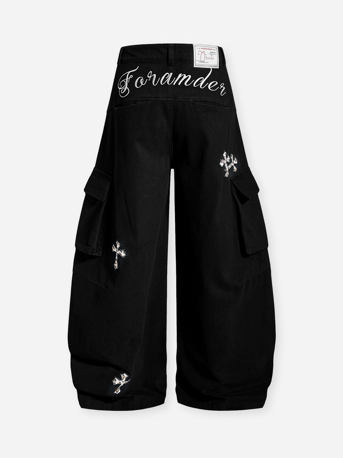 Hip-hop Style Leopard Print Cross Utility Pants