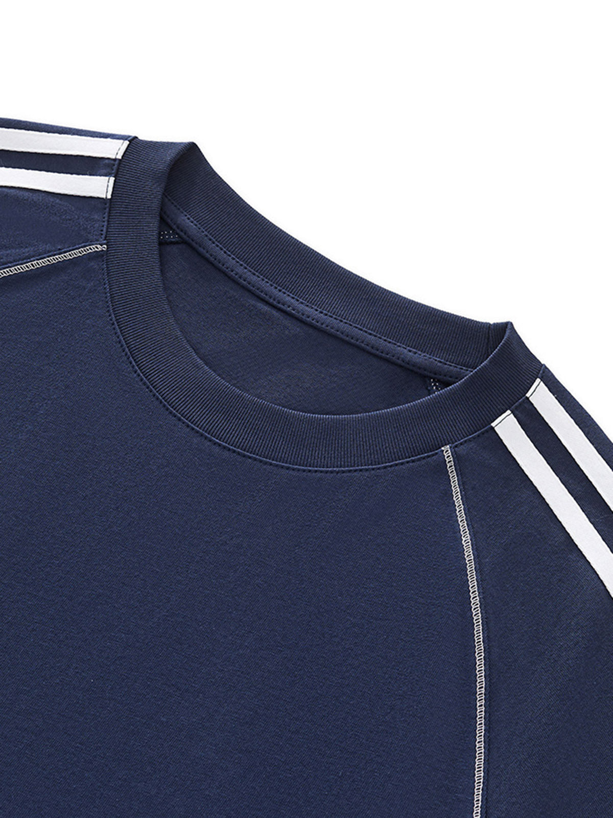 Color-block Stitched Pure Cotton T-shirt